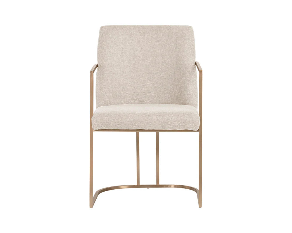 Rayla Oatmeal Upholstered Dining Armchair