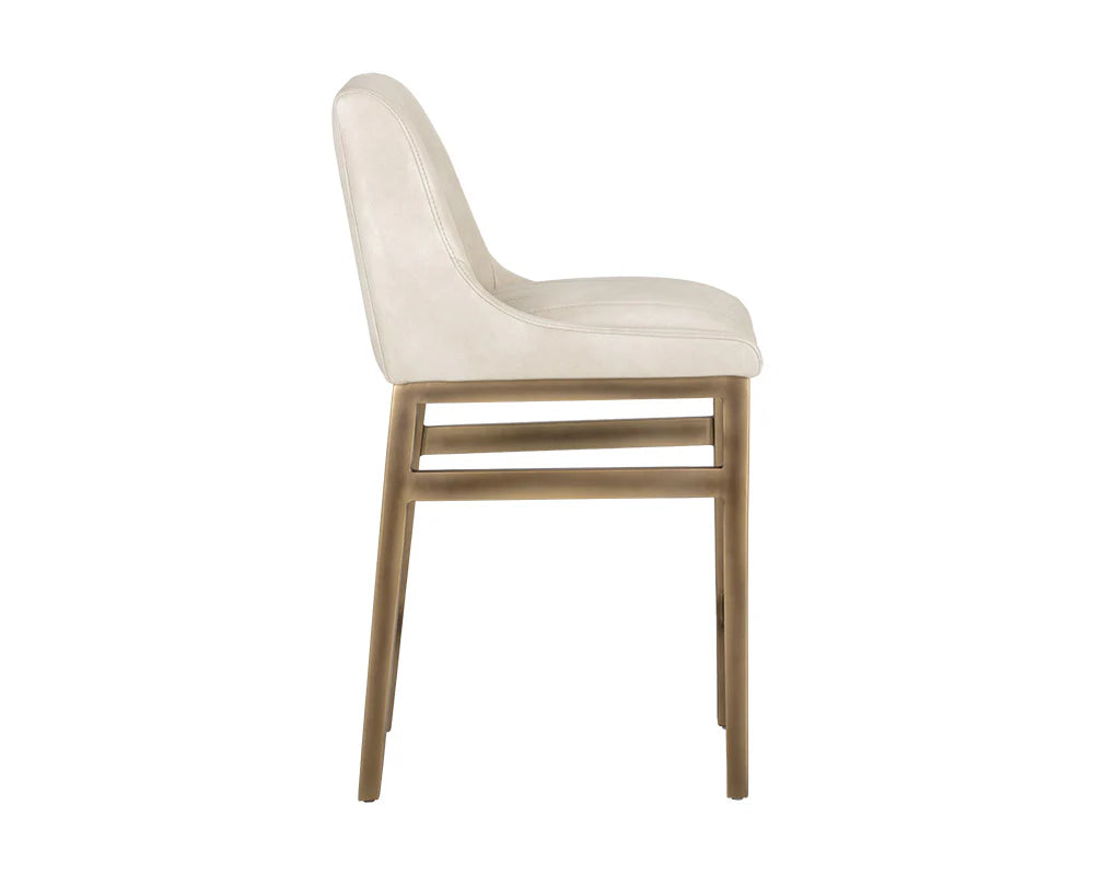 Halden Cream Faux Leather & Rustic Bronze Counter Stool