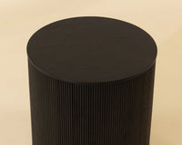 Kalla Charcoal Oak & Brushed Gold Round Accent Table