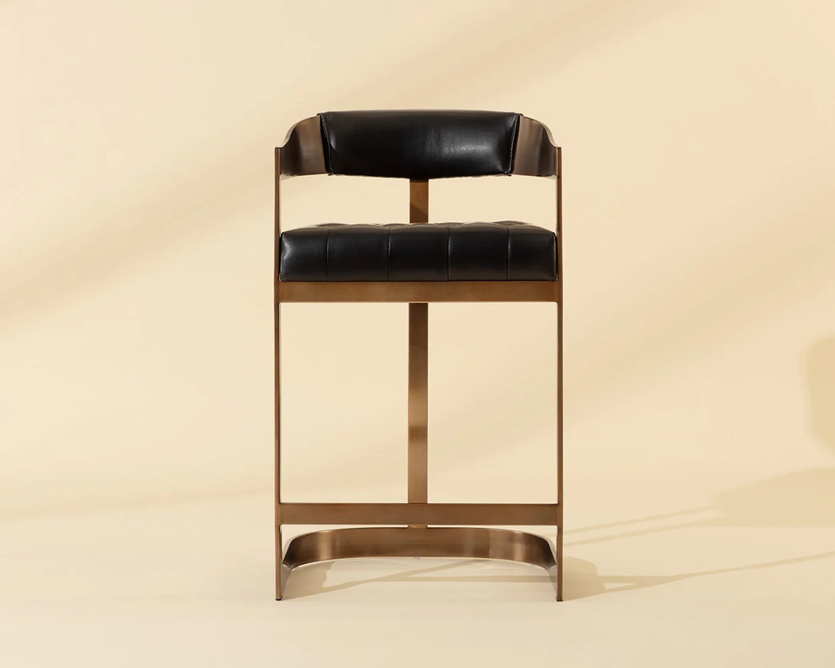 Beaumont Antique Brass & Black Counter Stool
