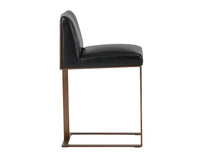 Dean Black Bonded Leather & Antique Brass Counter Stool