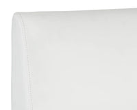 Dean White Bonded Leather & Antique Brass Counter Stool
