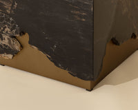 Truett 20" Black Polished Wood & Gold End Table