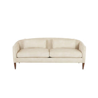Vincent 80.5" Textured Ivory & Dark Walnut Sofa