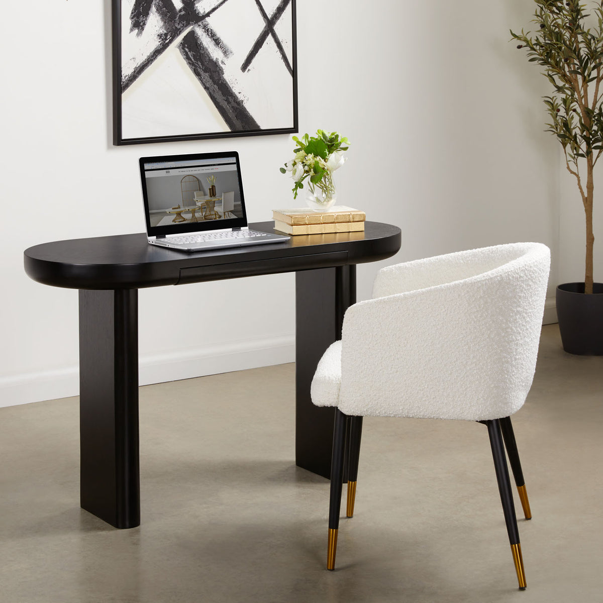 Flynn Black Console Table/Desk