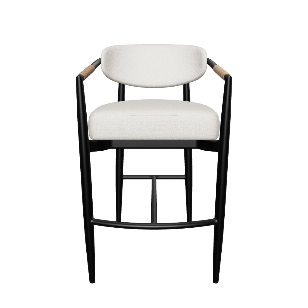Marita Cream & Black Indoor/Outdoor Bar Stool