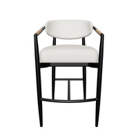 Marita Cream & Black Indoor/Outdoor Bar Stool
