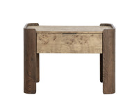 Beryl Mappa Burl Veneer & Brown Oak Nightstand