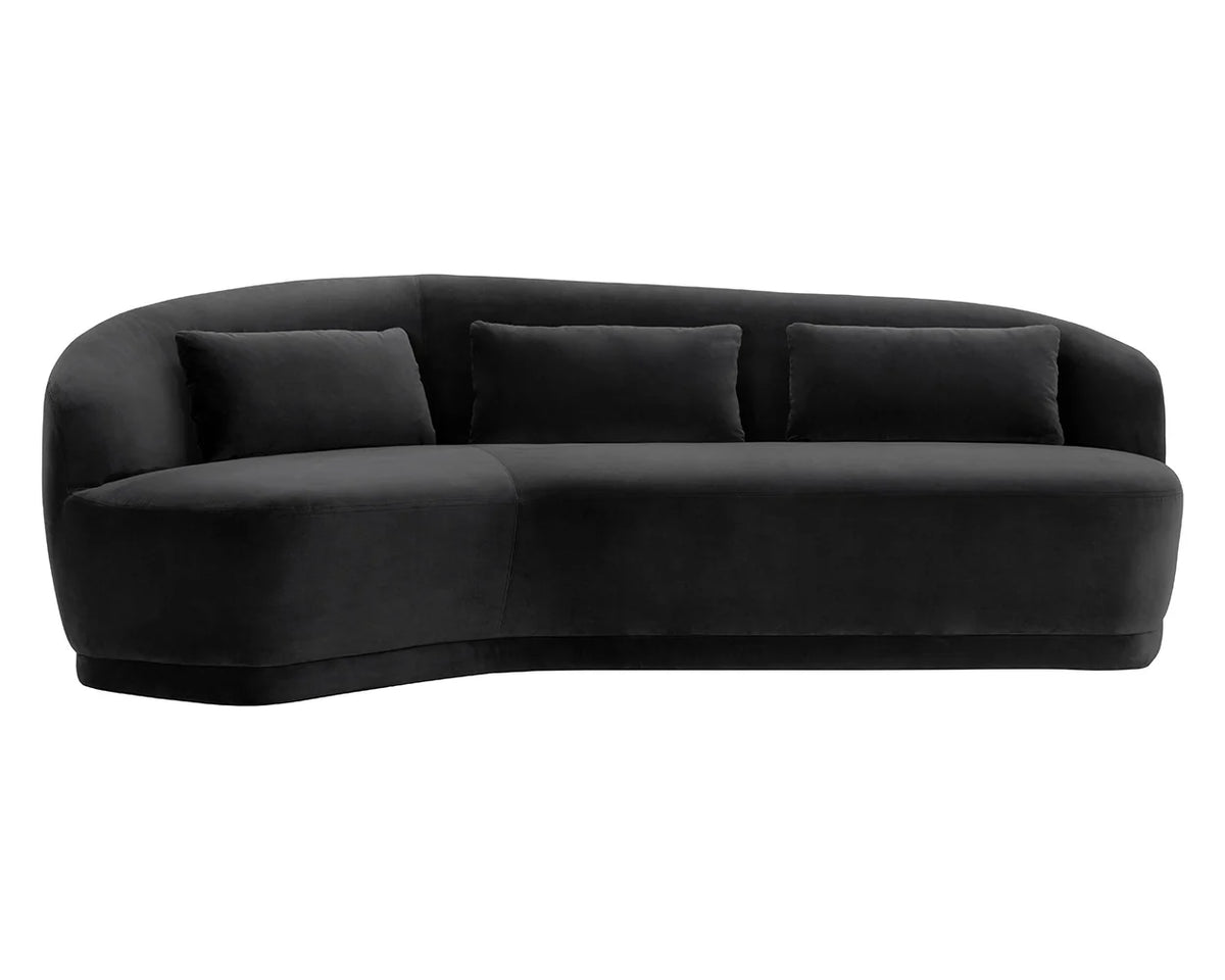 Soraya 99" Shadow Grey Curved Sofa