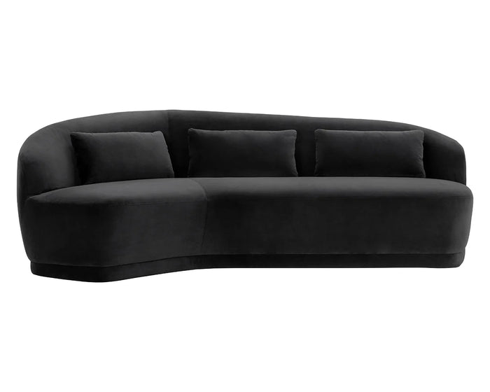 Soraya 99" Shadow Grey Curved Sofa