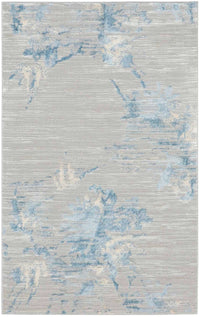 Eloise Abstract Floral Grey & Blue Area Rug