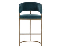 Marris Teal Fabric & Gold Cantilever Barstool