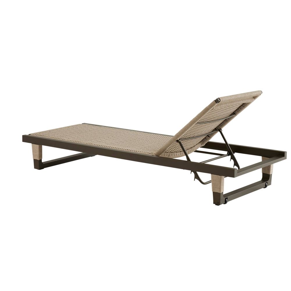 Daytona Outdoor Buff Dutch Weave Armless Lounge Chair