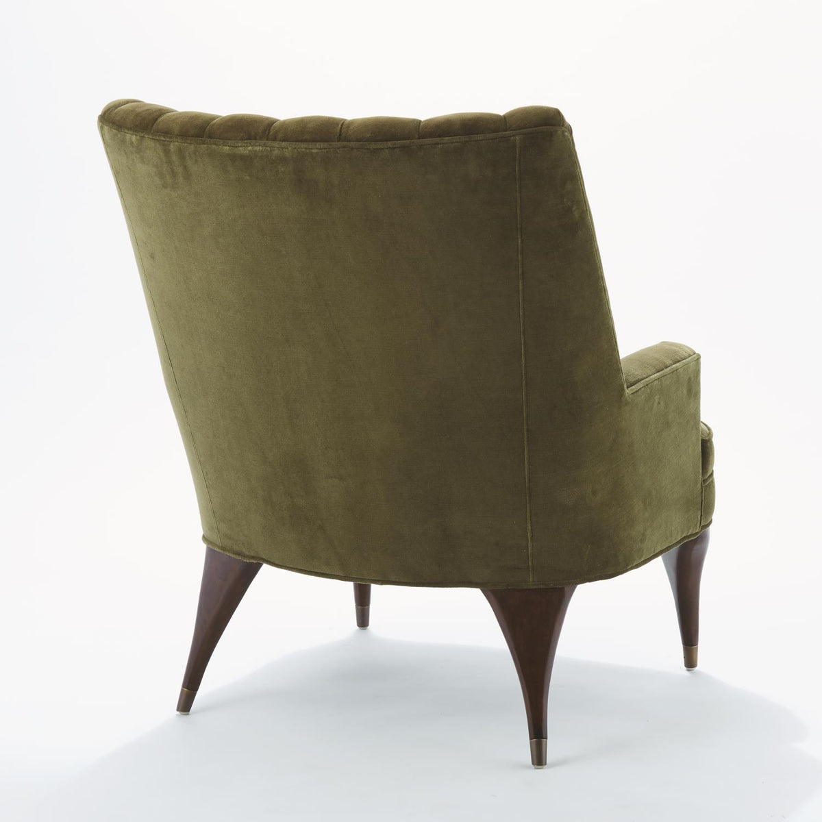 Channel Moss Green Velvet Accent  Chair