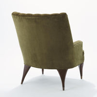 Channel Moss Green Velvet Accent  Chair