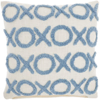 XOXO 18" X 18" Light Blue Throw Pillow (set of 2)