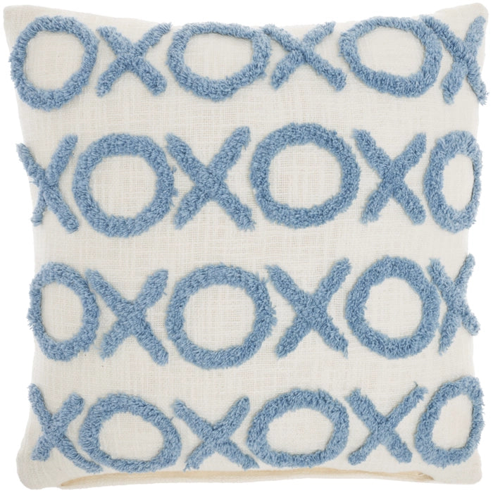 XOXO 18" X 18" Light Blue Throw Pillow (set of 2)