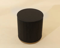 Kalla Charcoal Oak & Brushed Gold Round Accent Table