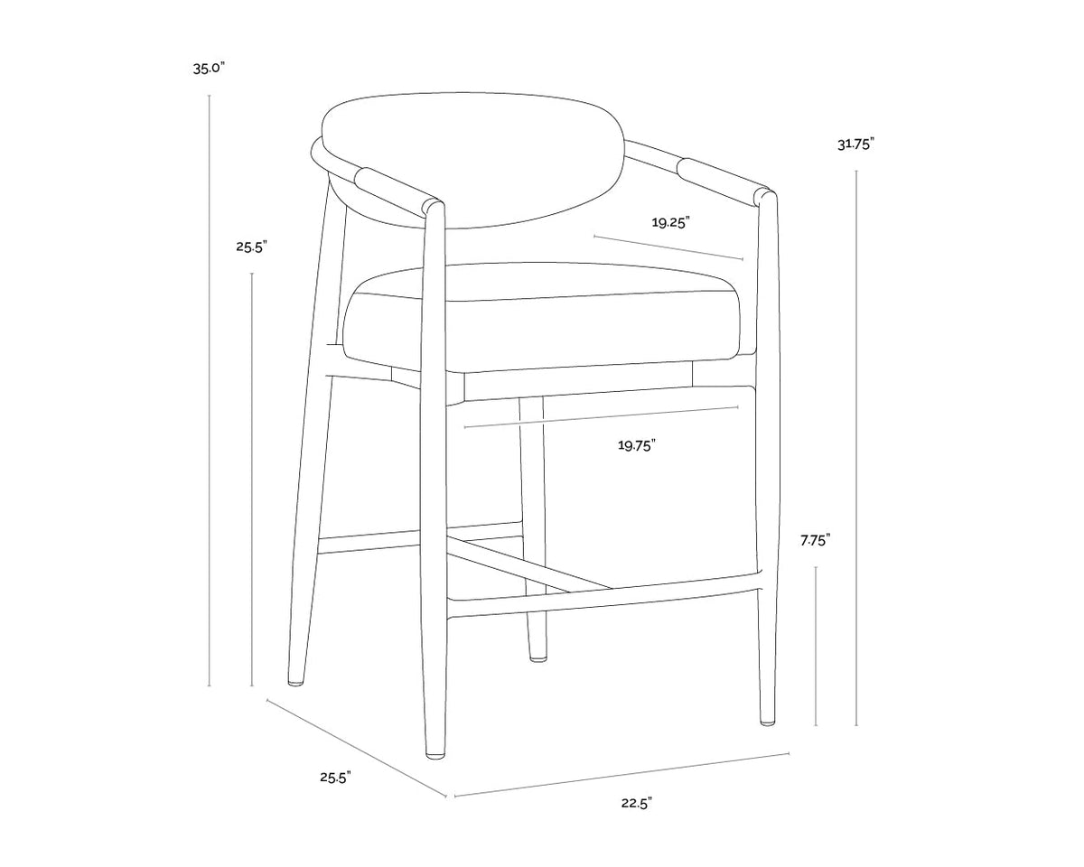 Marita Cream & Black Indoor/Outdoor Counter Stool