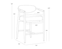 Marita Cream & Black Indoor/Outdoor Counter Stool
