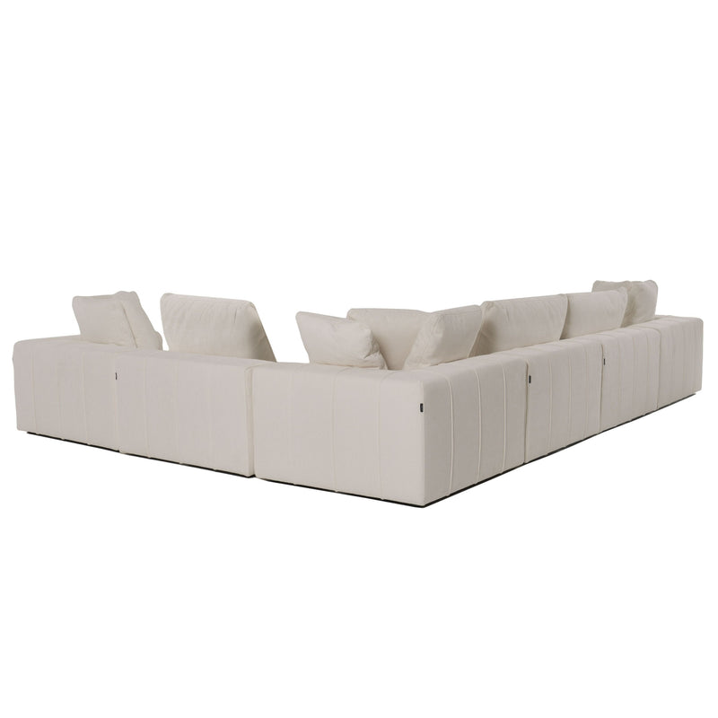 Terra Modern Off White Fabric Modular Armless Seat