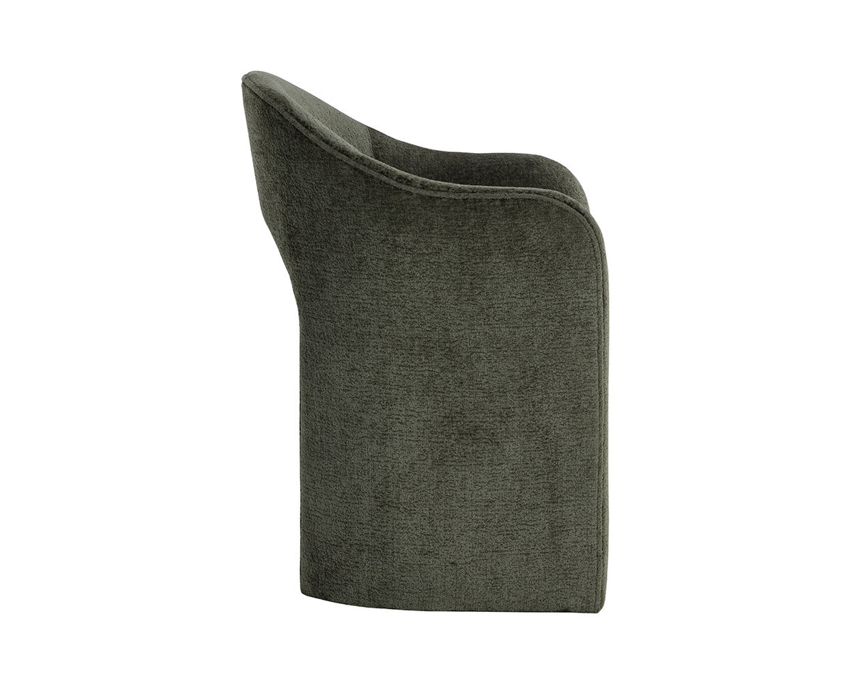 Anaya Rich Olive Upholstered Dining Armchair