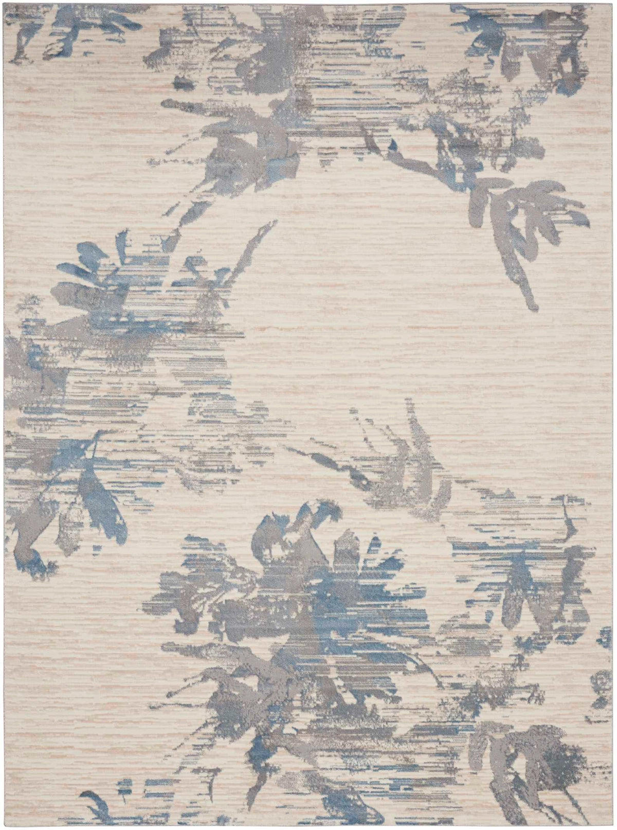 Eloise Abstract Floral Ivory, Grey & Blue Area Rug