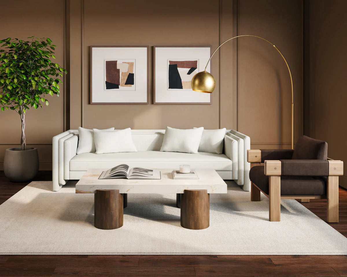 Kira 96" Ivory Performance Fabric Sofa