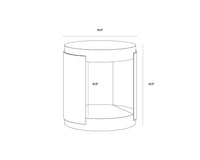Cavette Dark Emperador Faux Marble & Brass End Table- Indoor/Outdoor