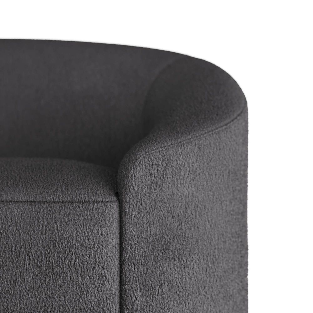 Emilee 108" Sofa Charcoal Sherpa White Oyster