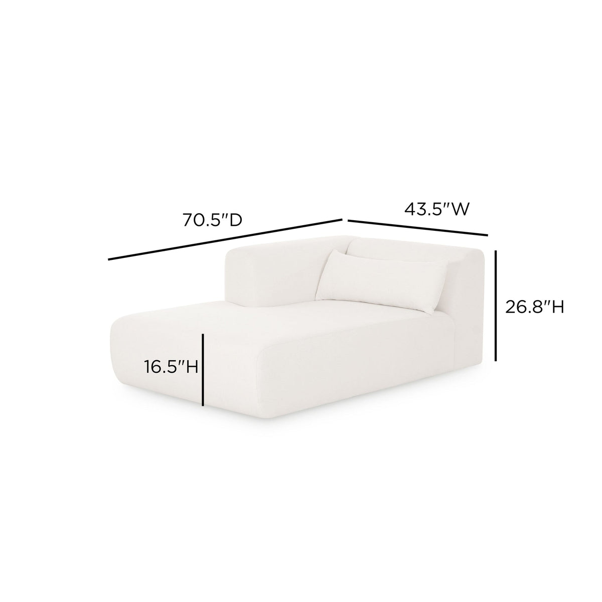 Tereasa Cream Performance Chenille Modular Chaise