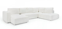 Luce Modern White Fabric Sectional Sofa W/ Left Facing Chaise