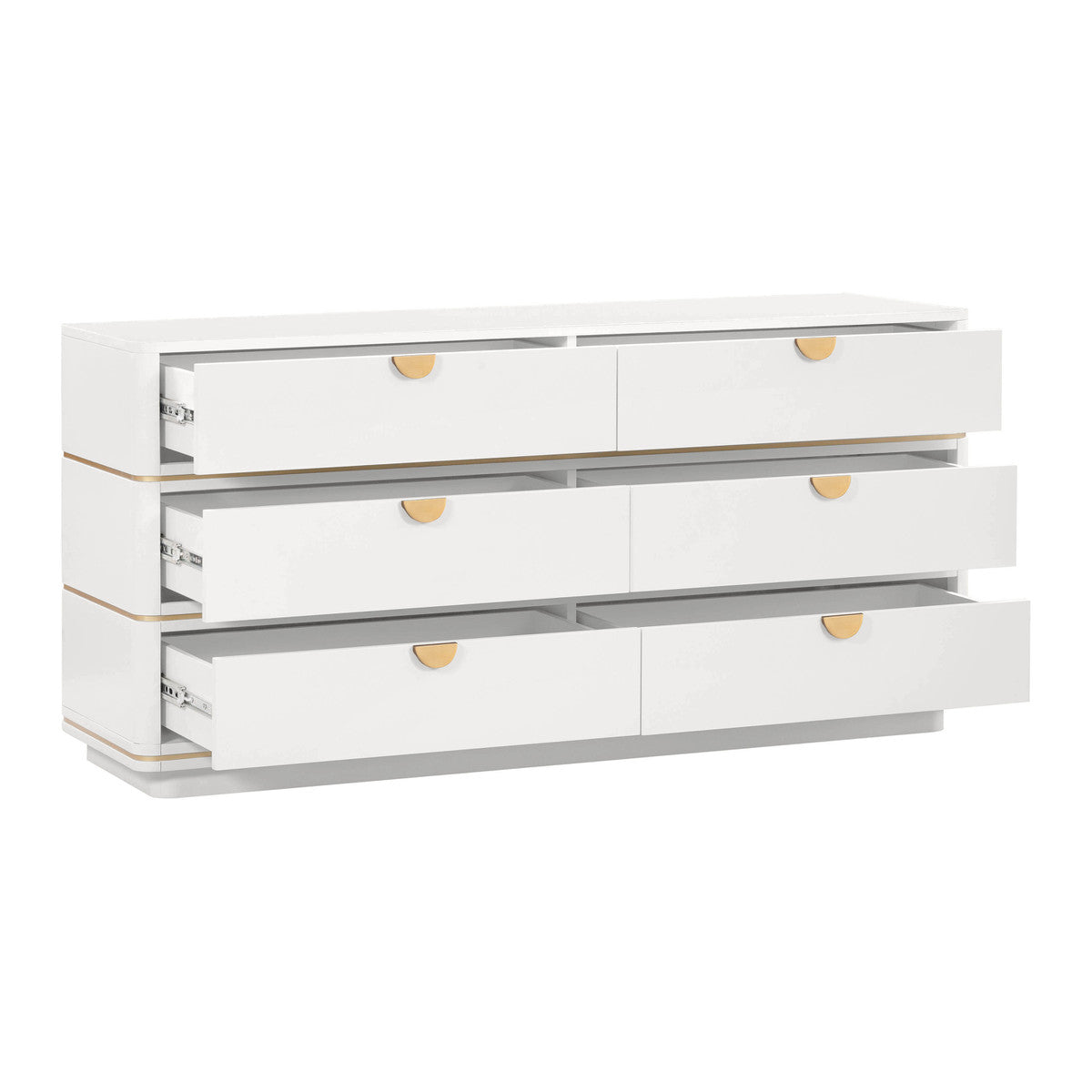 Kace Cream 6 Drawer Dresser - Luxury Living Collection