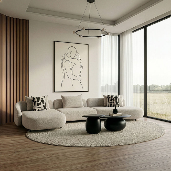 Emilia 172" Modern Beige Sectional Sofa