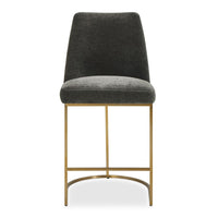 Bianca Sleek Charcoal Velvet  & Brass Counter Stool
