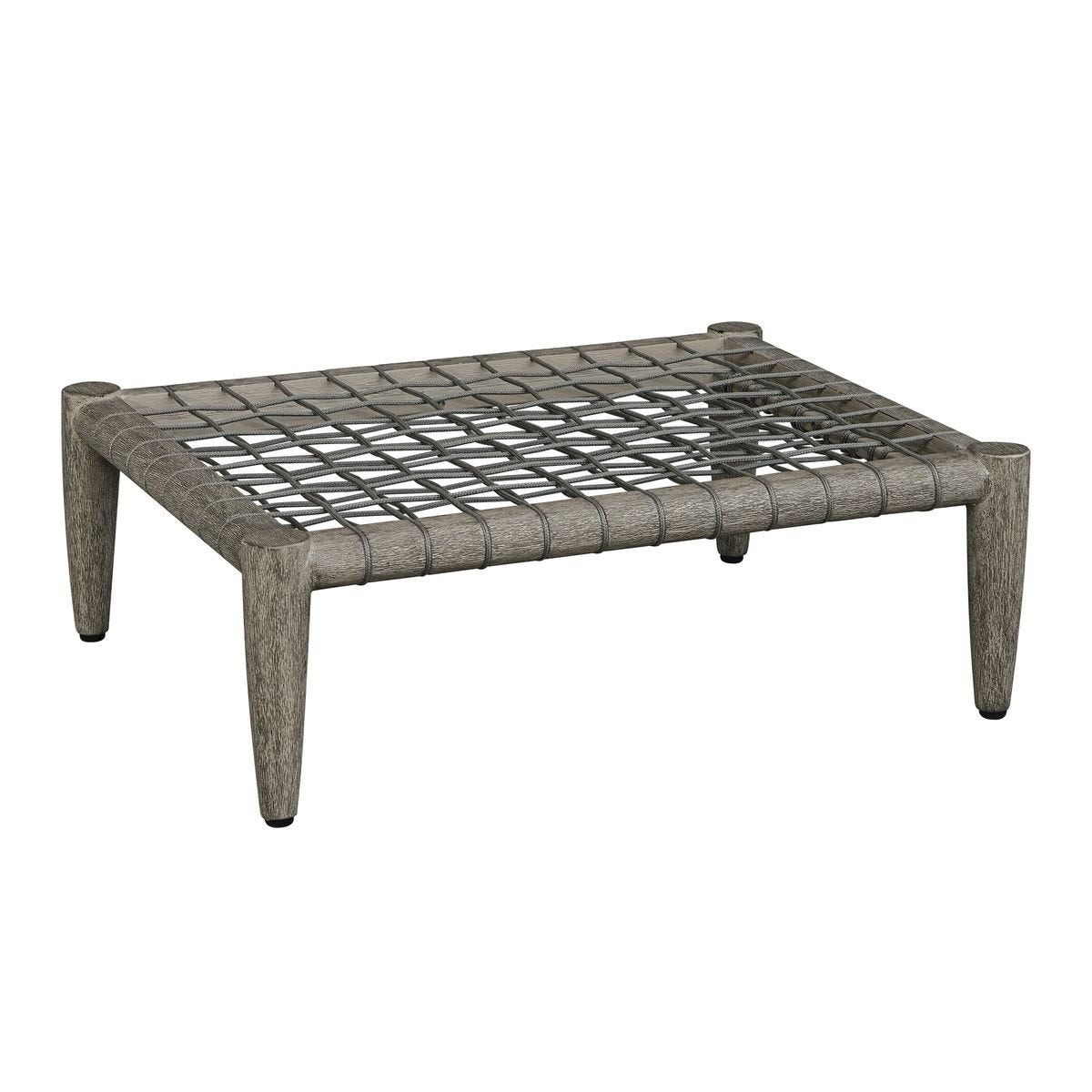Clara White & Grey Outdoor Ottoman