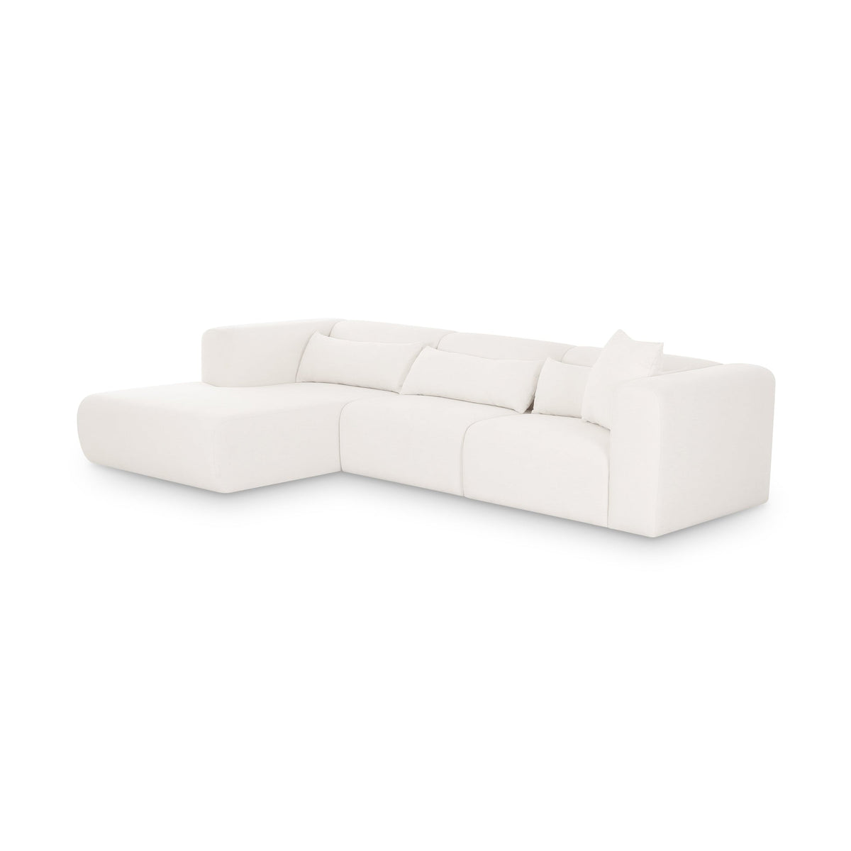 Tereasa 3-Piece Cream Performance Chenille Modular Sectional (RAF & LAF)