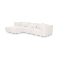 Tereasa 3-Piece Cream Performance Chenille Modular Sectional (RAF & LAF)