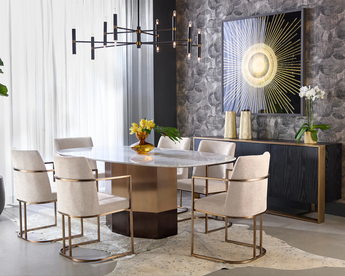 Rayla Oatmeal Upholstered Dining Armchair