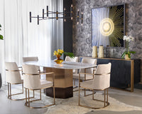 Rayla Oatmeal Upholstered Dining Armchair