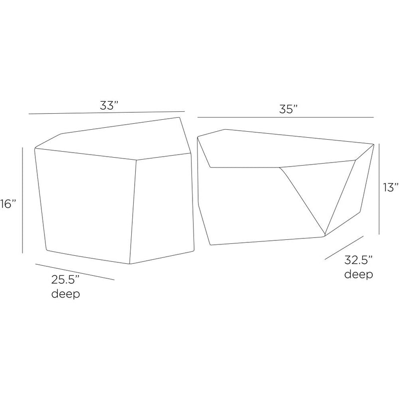 Drover Outdoor Black Coffee Tables (Set of 2)