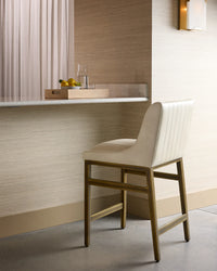 Halden Cream Faux Leather & Rustic Bronze Counter Stool