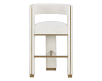 Adamina Light Barley Performance Fabric & Gold Bar Stool