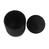 Kiana 12.4" Black Performance Velvet Storage Ottoman