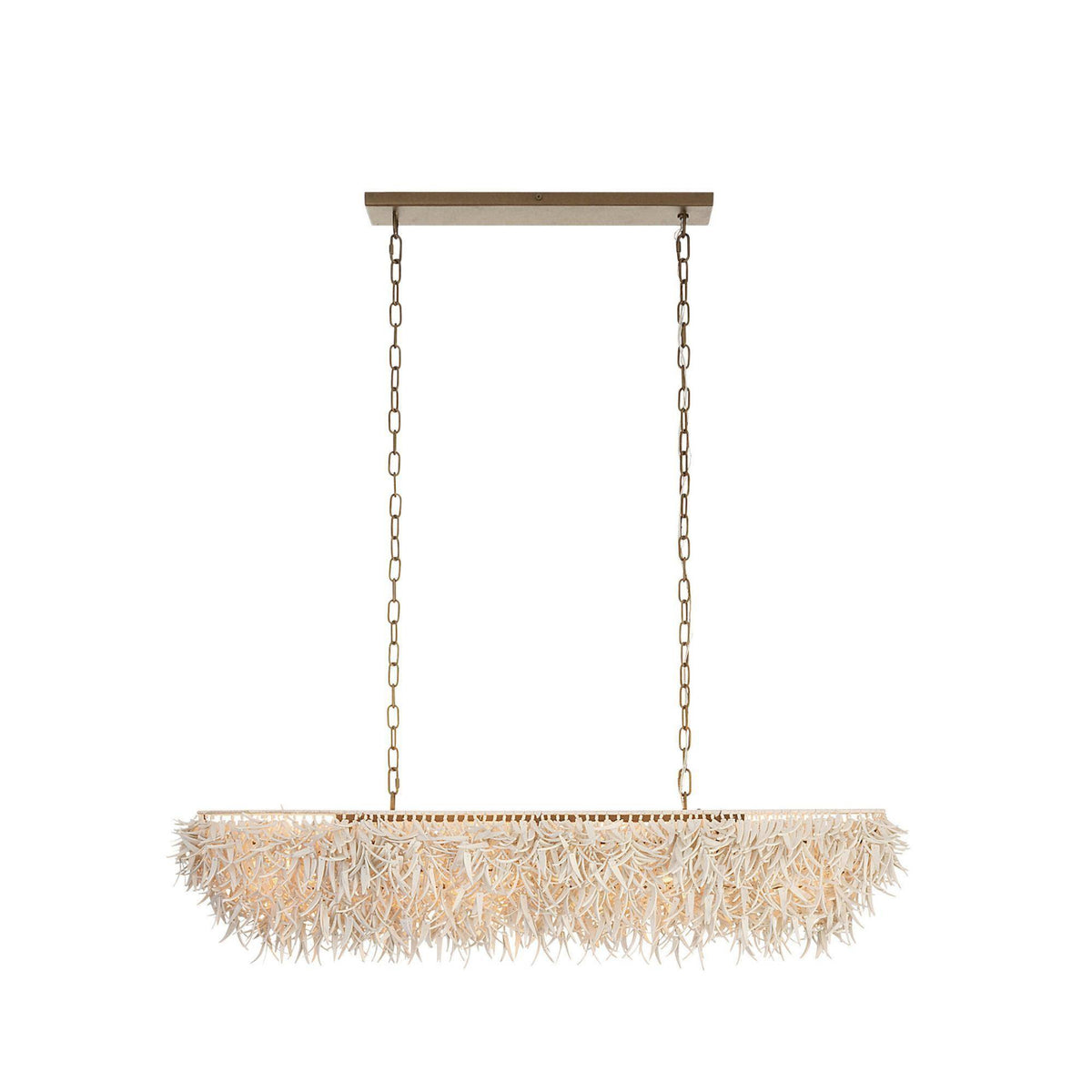 Cabo 57" Ivory Coco Shell Linear Chandelier