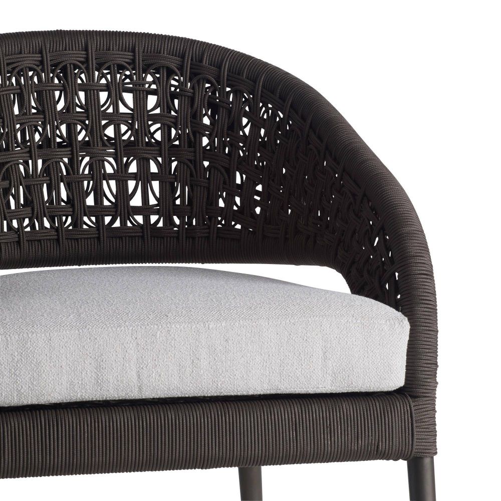 Juri Outdoor Charcoal Brown & Performance Boucle Dining Chair