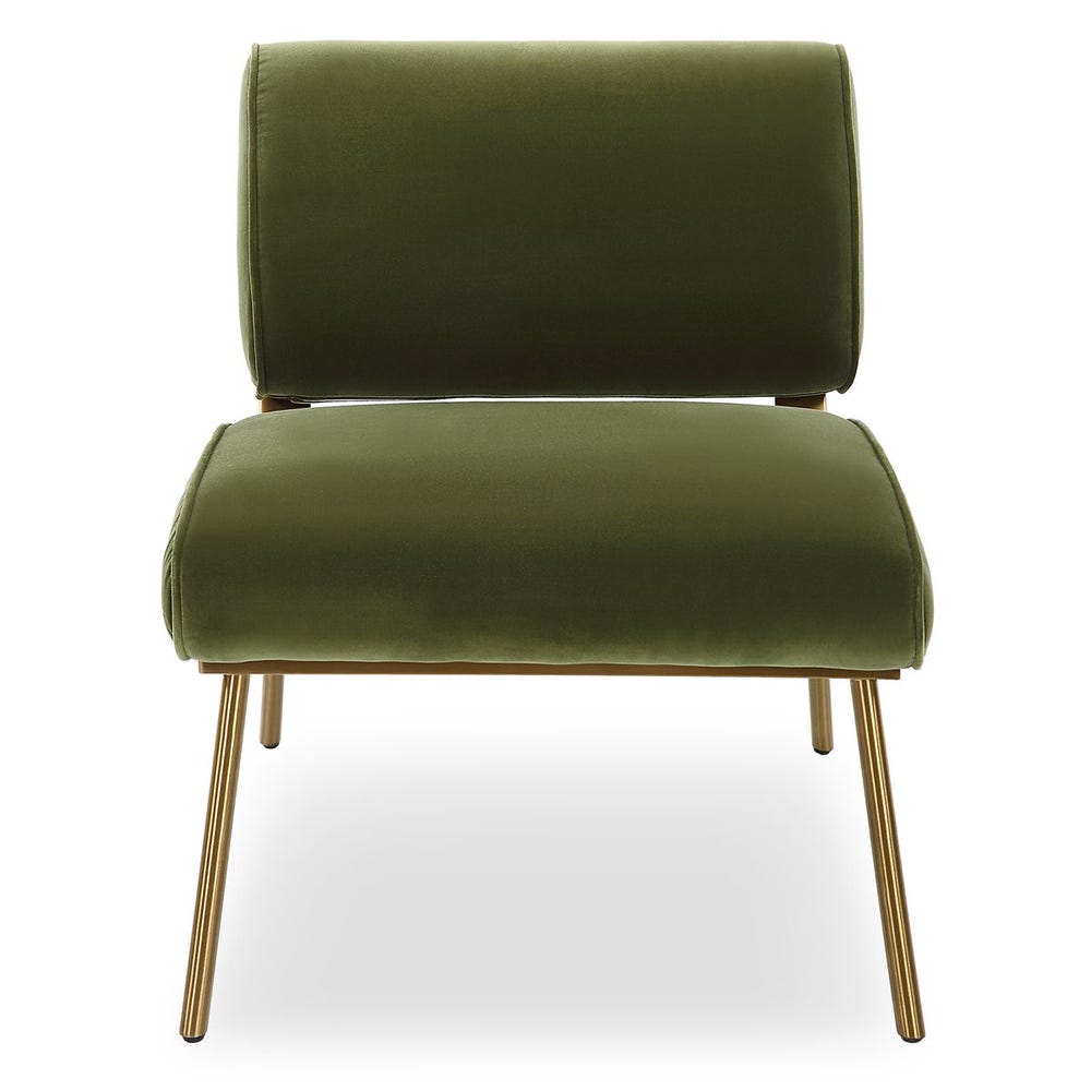Loly Green Velvet & Gold Accent Chair