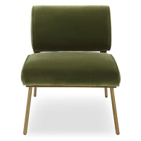 Loly Green Velvet & Gold Accent Chair