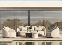 Helene Beige 4 Seat Outdoor Performance Fabric Sofa