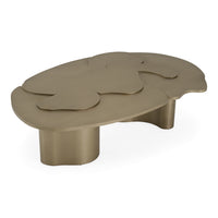 Meline Modern Antique Brass Nesting Coffee Table Set